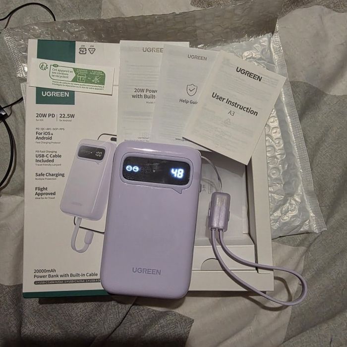 Power Bank UGREEN 20000 mAh — 20W PD / 22.5W QC. Новий.