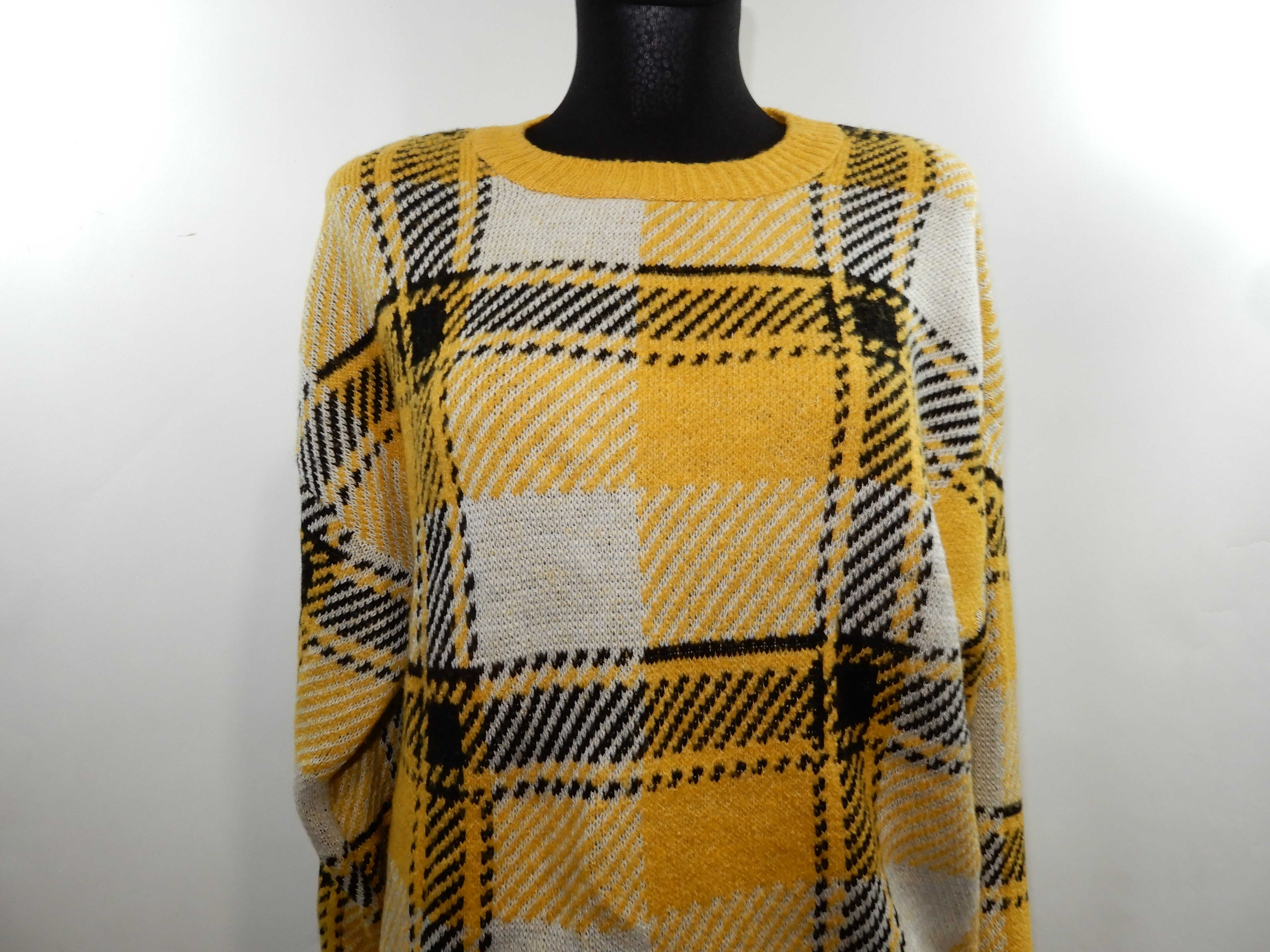 Swetr sweter wzór żółty czarny jesień zima New Look 38 M