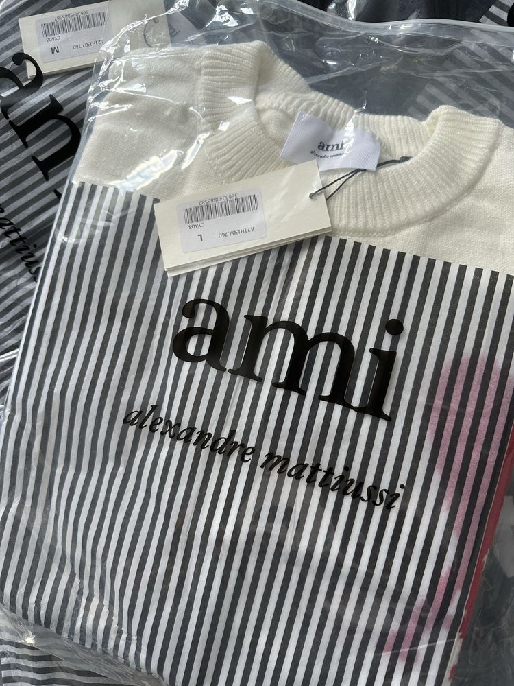 Ami Paris кофта светер свитер Амі Ами білий червоне сердце