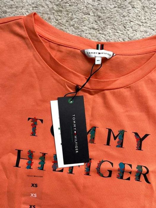 Tommy Hilfiger nowy t-shirt damski pomarańczowy xs 34
