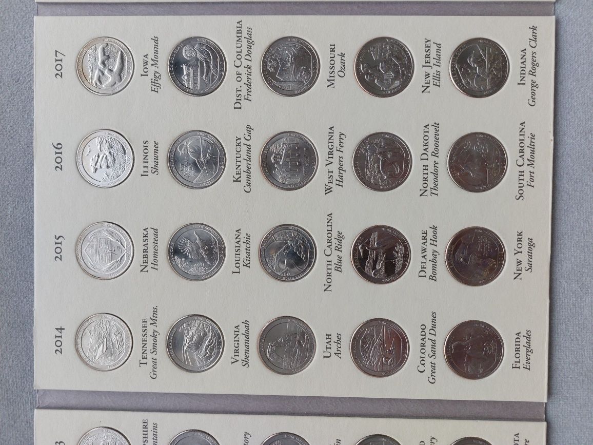Zestaw monet amerykańskich klaser 25 centów ćwierć dolarów dolary