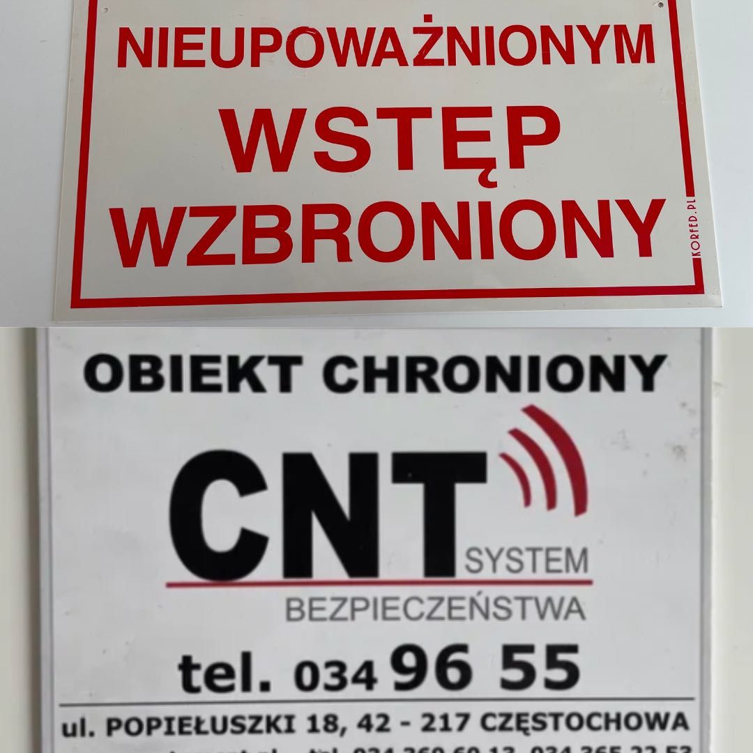 Tablica tabliczka obiekt chroniony nieupoważnionym wstęp wzbroniony