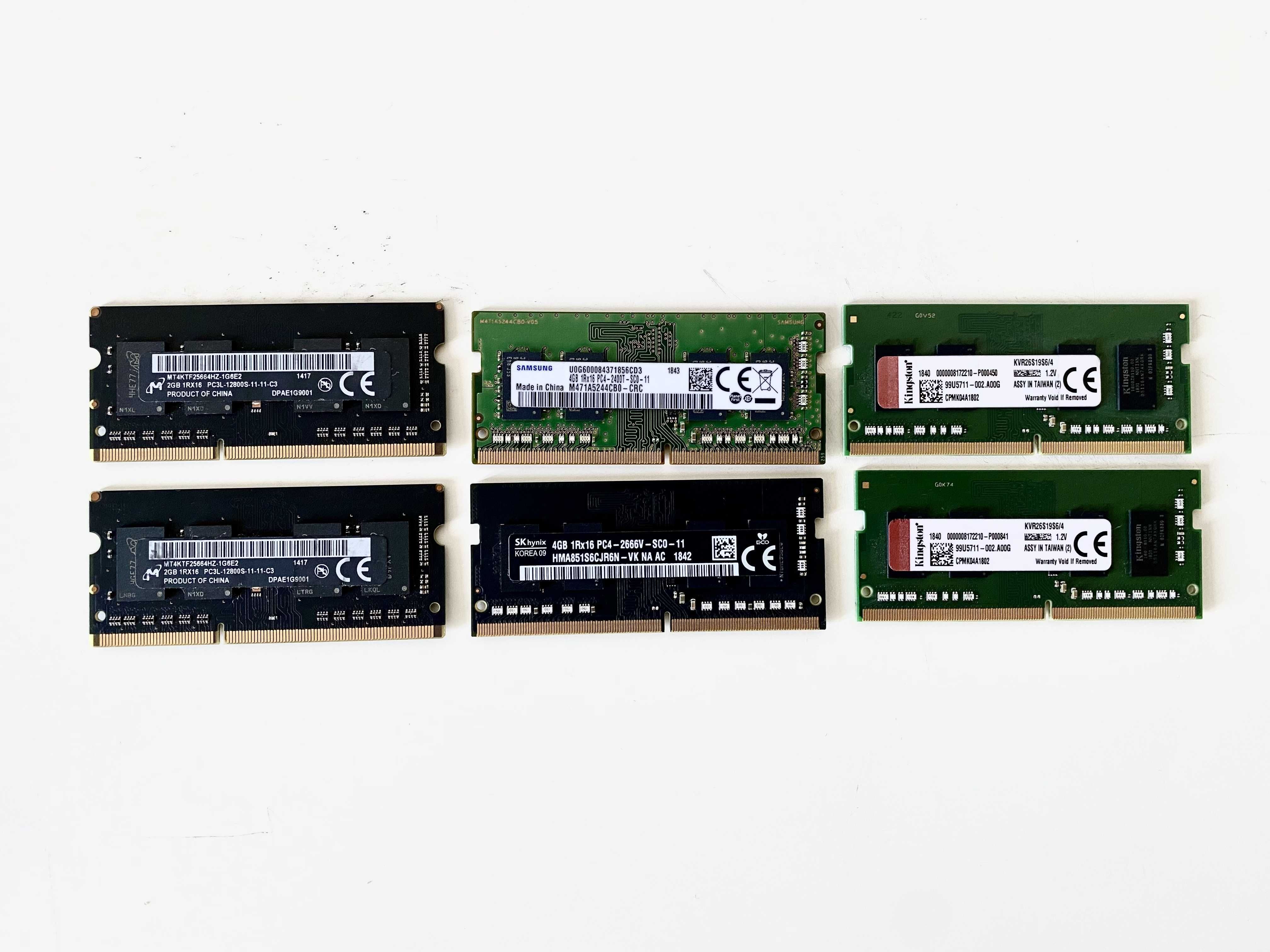 Kości RAM SODIMM do laptopa / iMac - DDR3L i DDR4 (2GB / 4GB)
