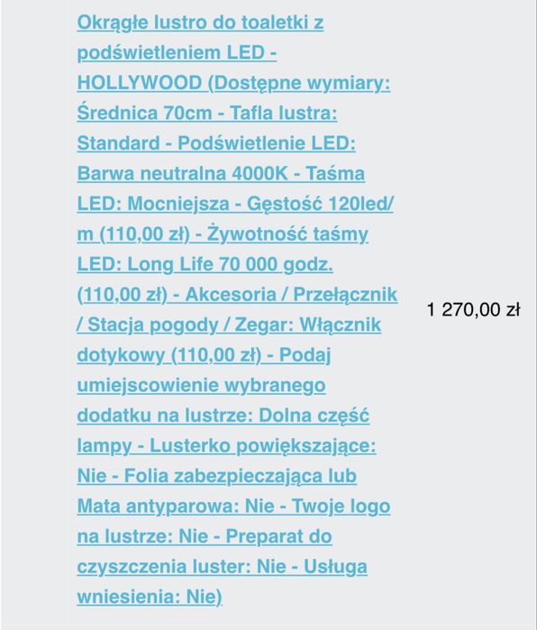 Lustro podświetlane