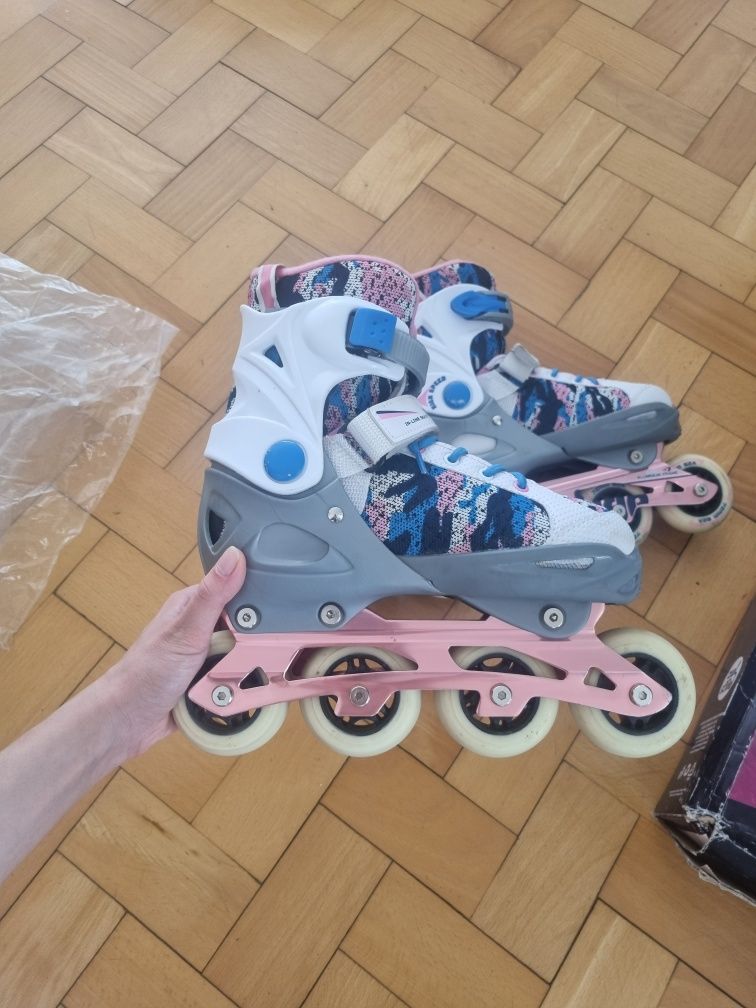 Rolki in line skates lady cins M 37 40 regulacją różowo niebieskie