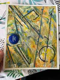 Original pintura abstrato arte pobre reciclagem feito a mao vice versa