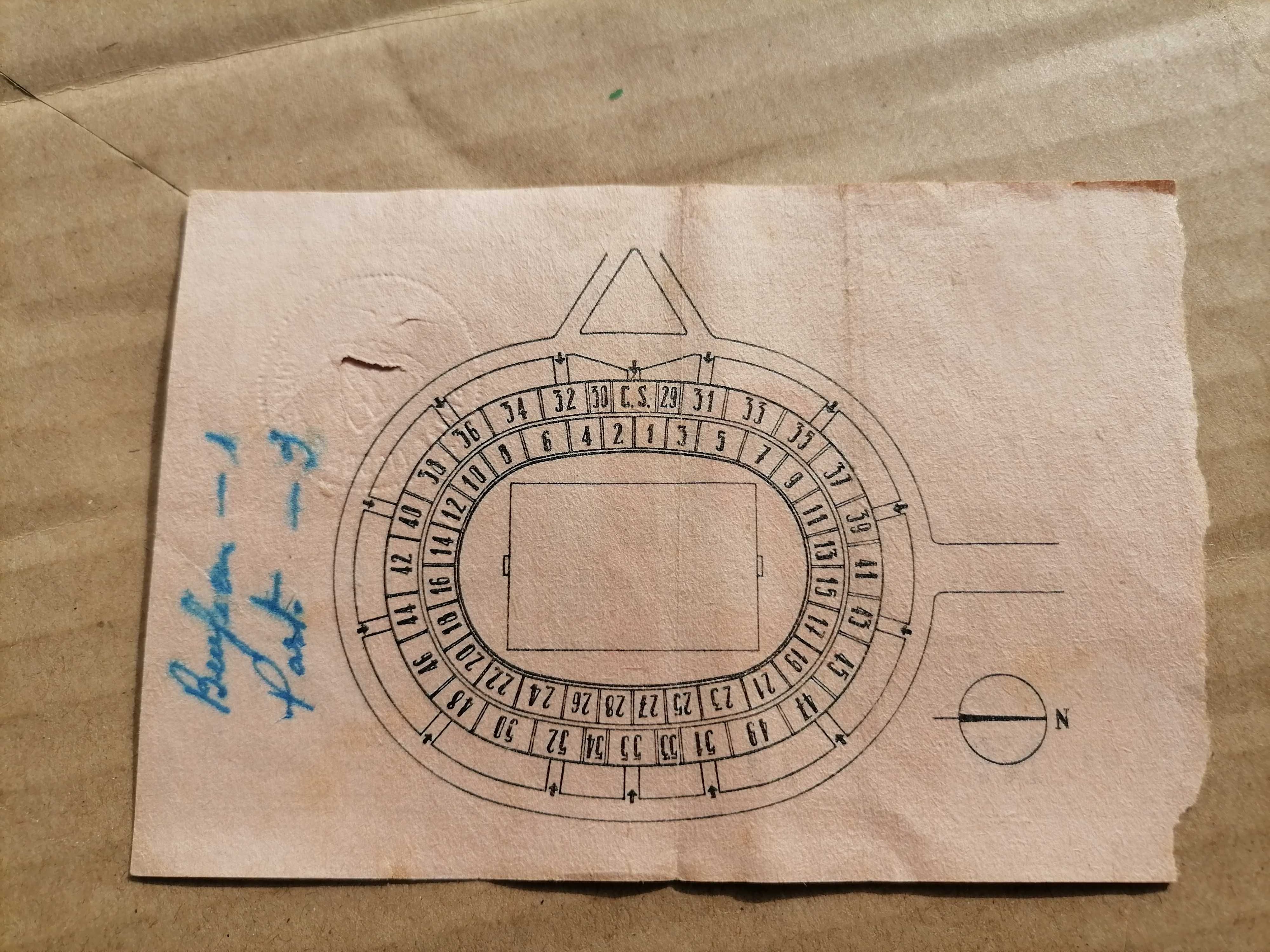 HISTÓRICO Bilhete INAUGURAÇÃO Estádio da Luz 1954