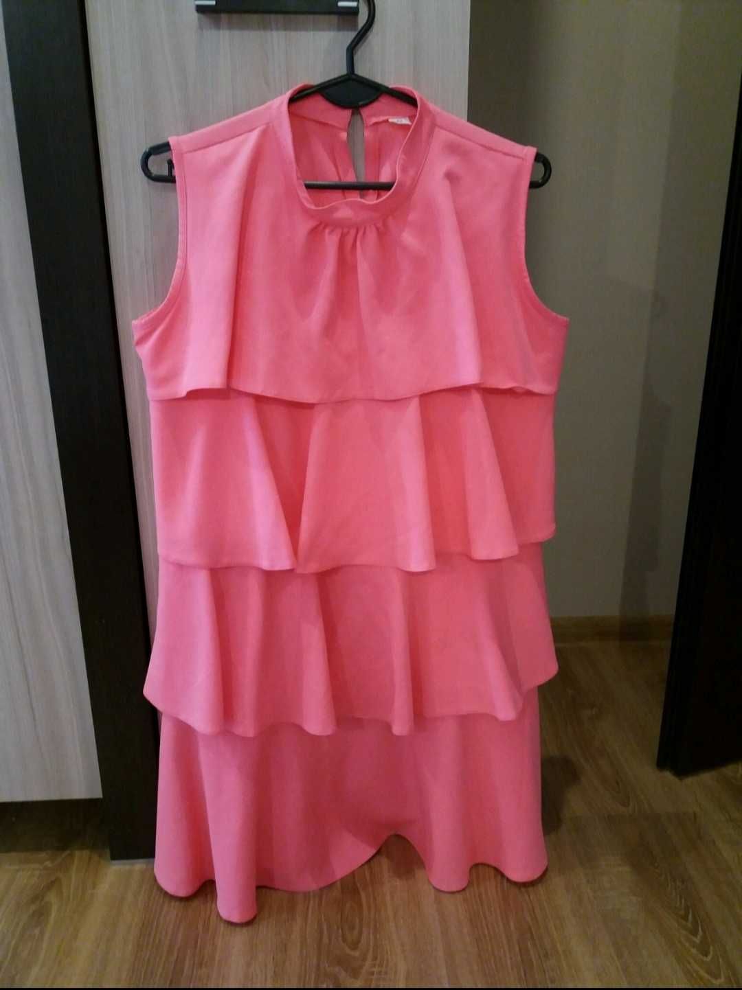 Sukienka neonowa falbany XL