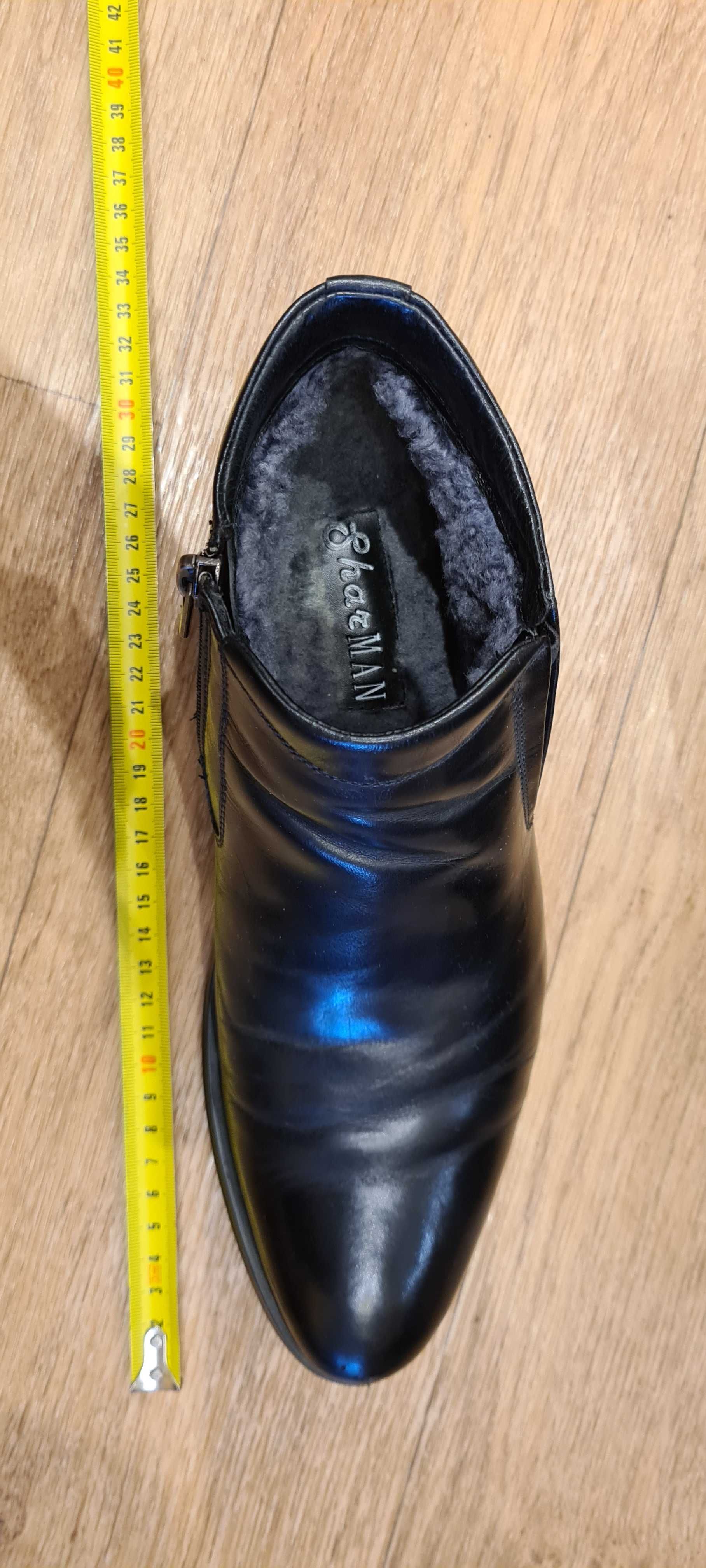 Ботинки зимние черные кожаные на меху 39