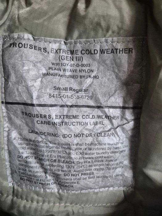 Штани ECWCS Gen III level 7 Trousers Small regular