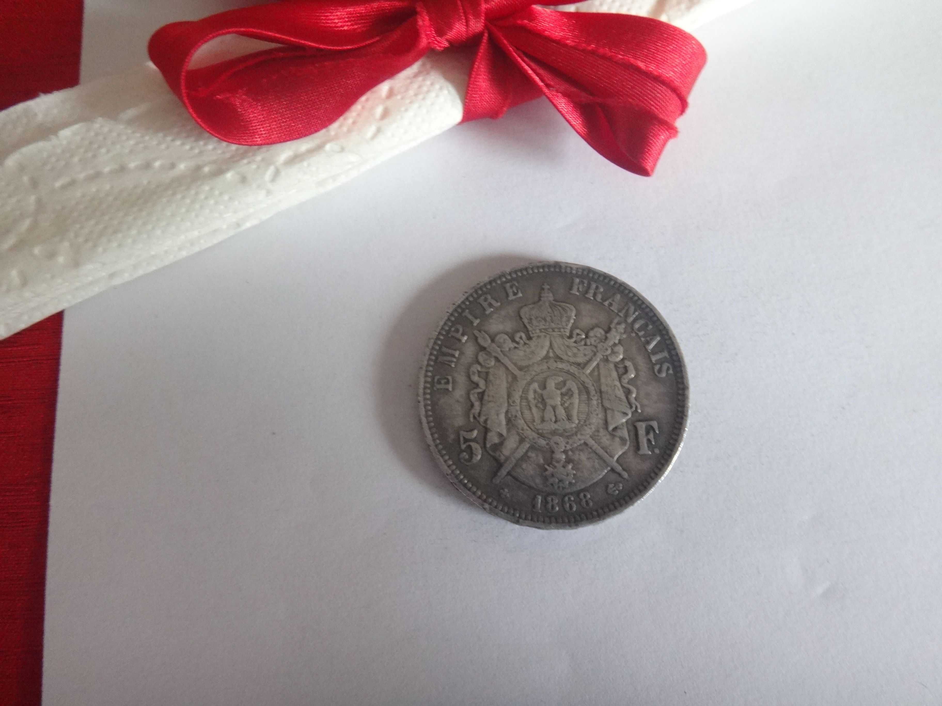 Srebrna moneta 5 franków
1868
Napoleon III