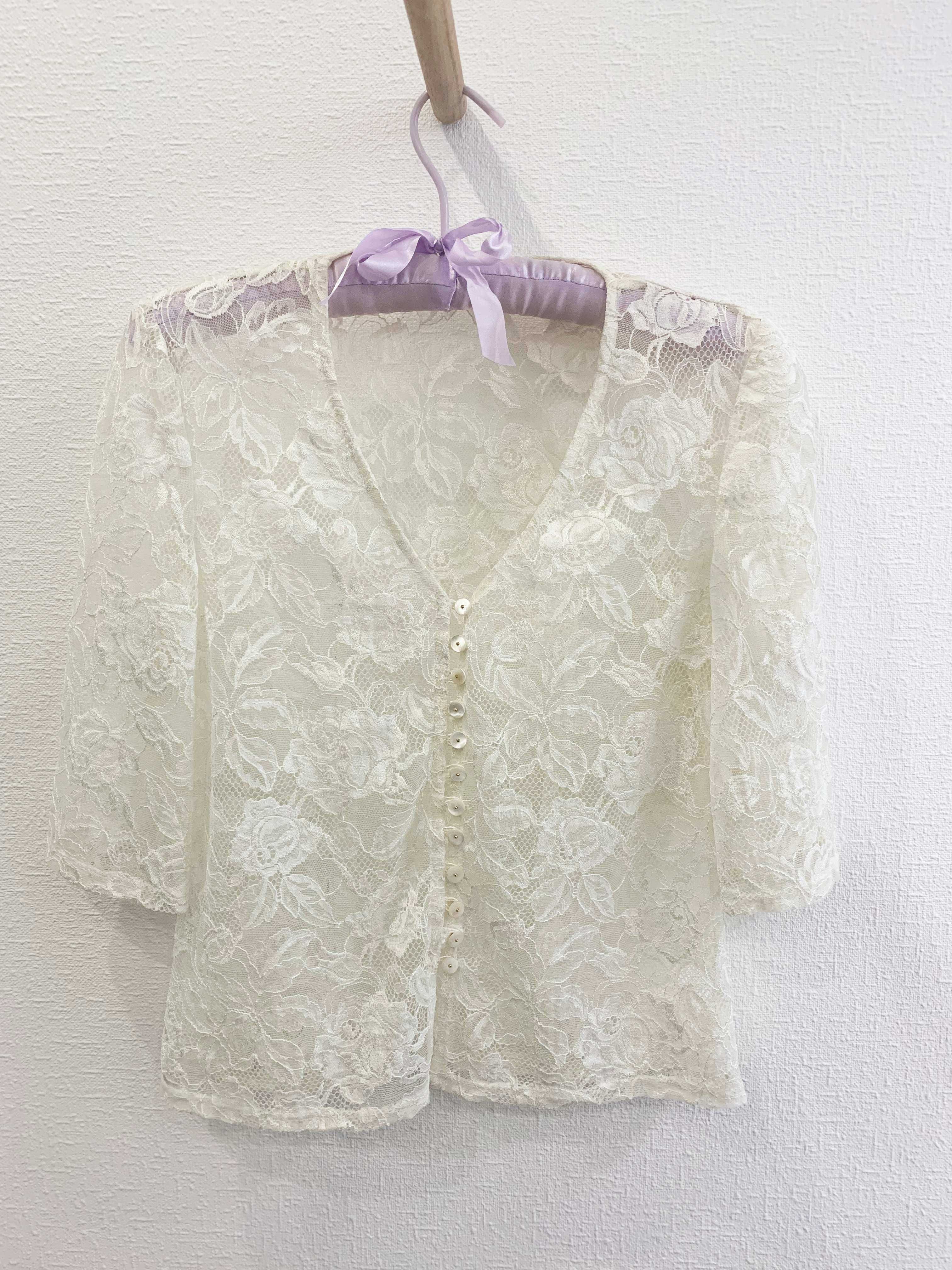 Кружевная блузочка с перламутровыми пуговичками, 44 размер