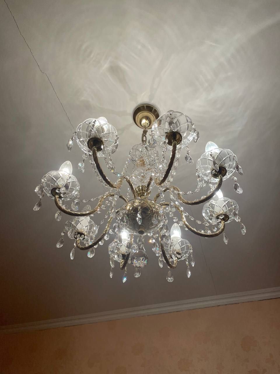 Люстра кришталева Artglass із золотом