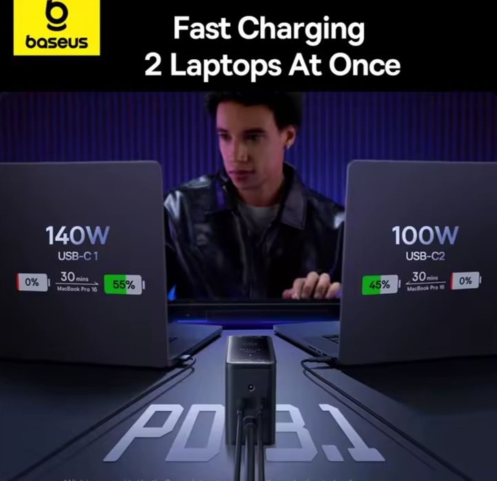 Зарядная станция Baseus 240 Вт DigitalGaN Desktop Fast Charger 3C+U+DC