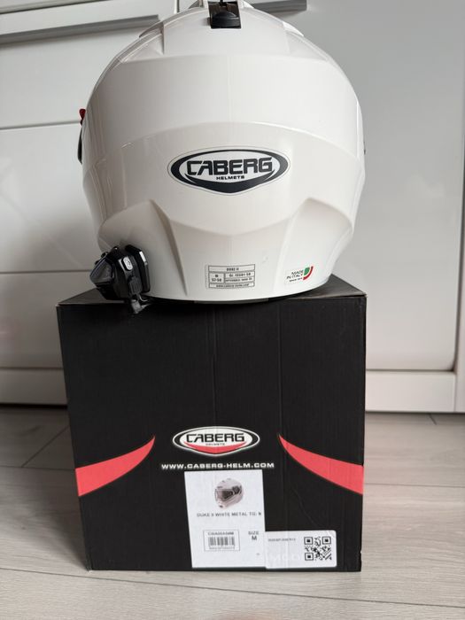 Kask szczękowy Caberg Duke II white metal rozmiar M plus intercom