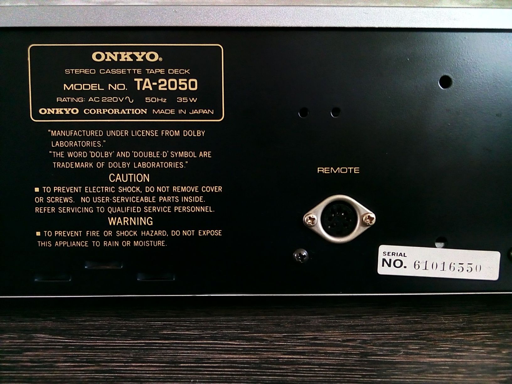 Onkyo TA-2050 Stereo Cassette Deck 1980-82