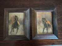 Dwa obrazy olejne - seria koń