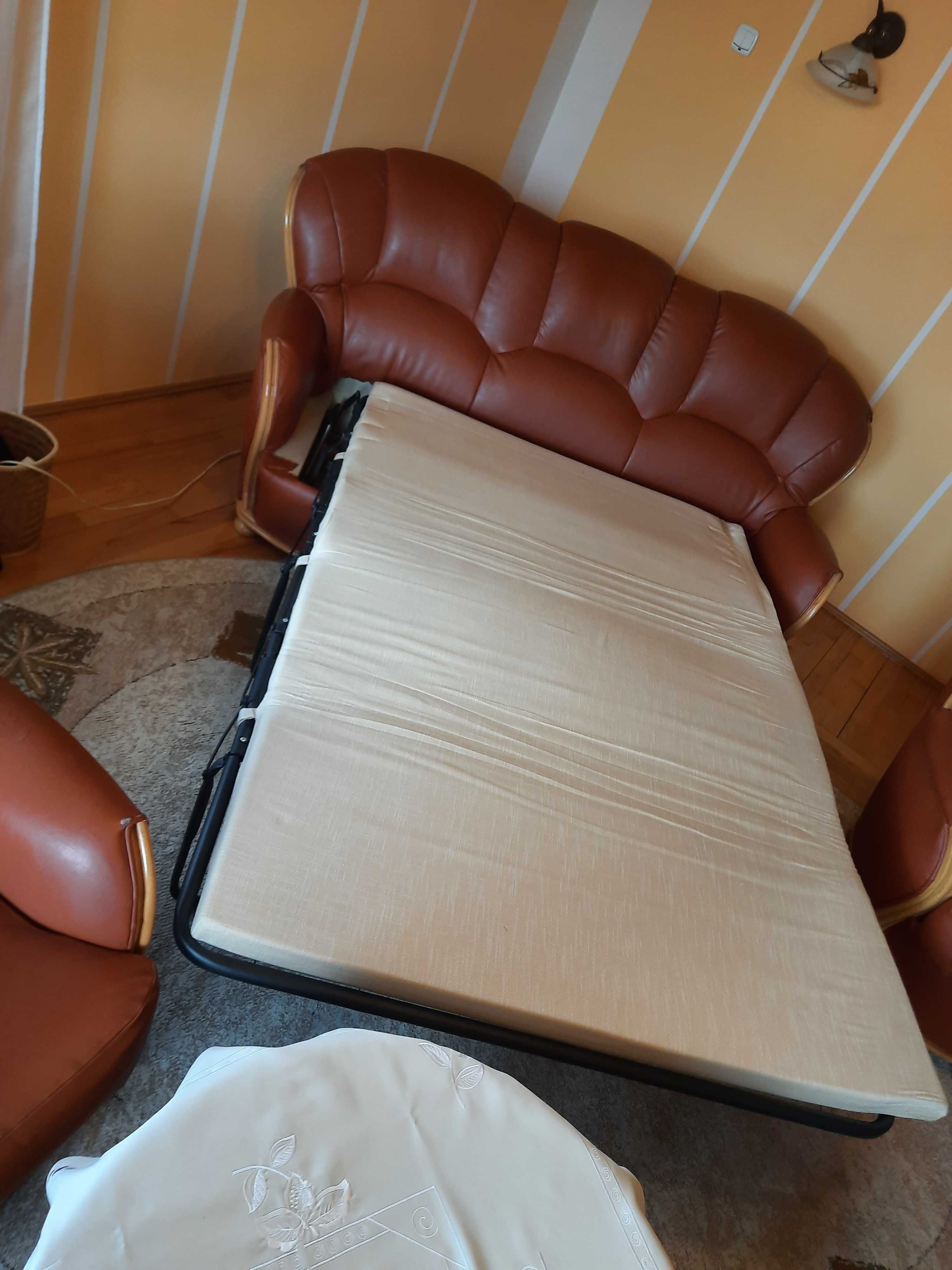Kanapa z funkcją spania komplet wypoczynek fotele