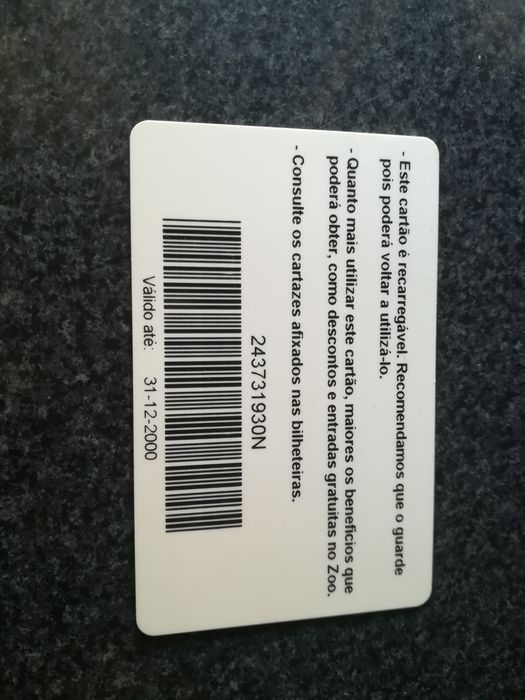 Animax cartão de parque de diversão do zoo Lisboa