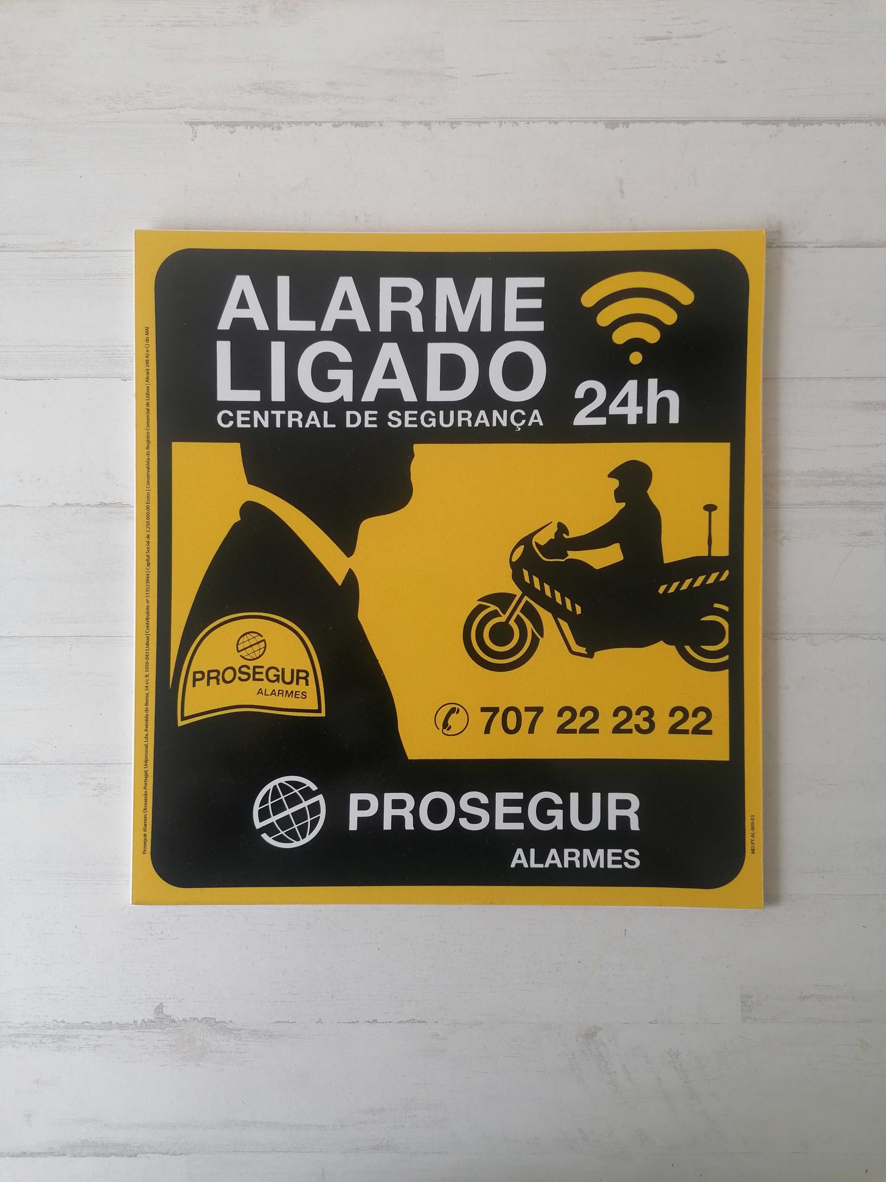 Placa Dissuasora Alarme PROSEGUR Aviso Anti Roubo Dissuasor Assalto