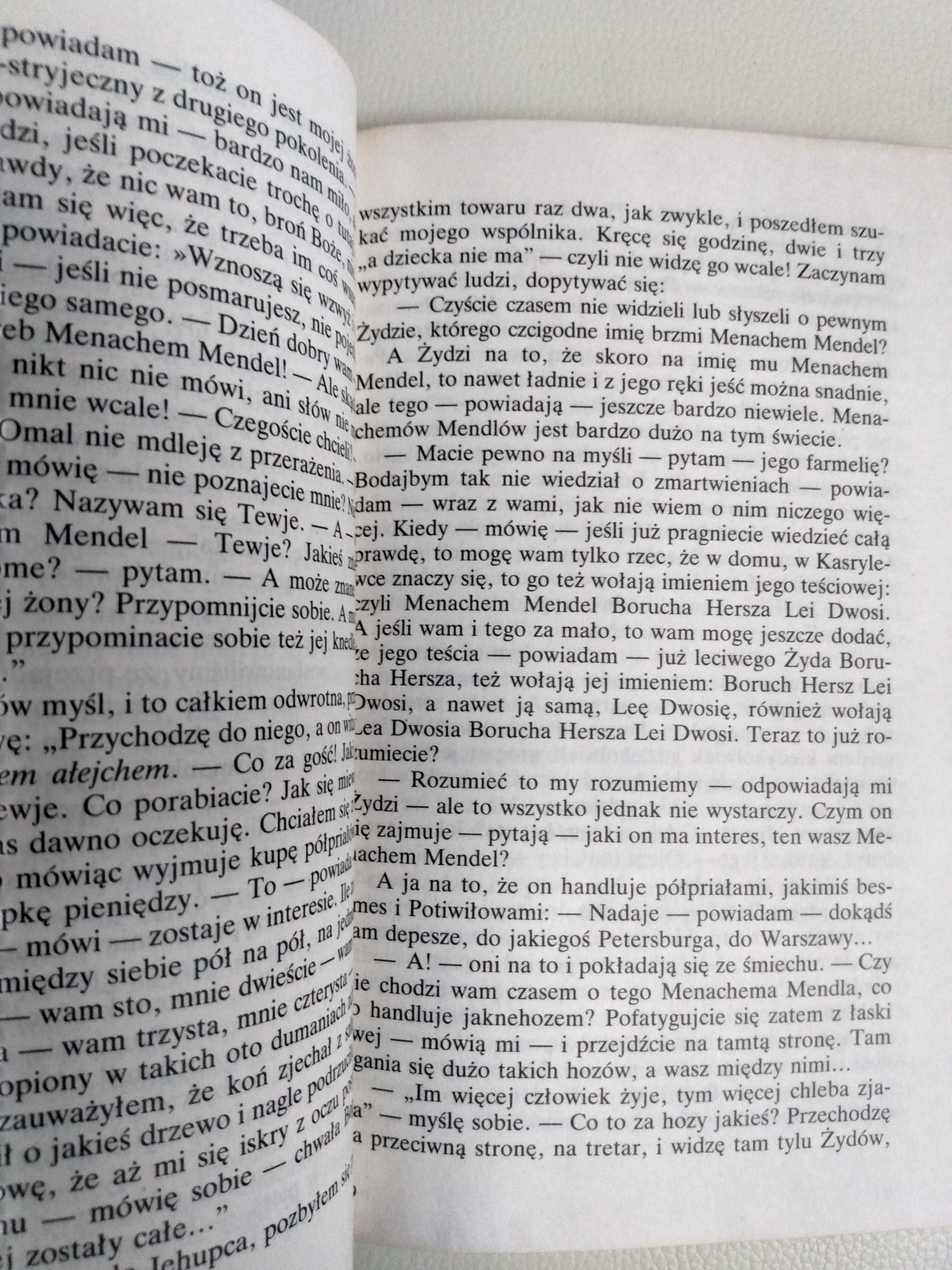 Książka "Dzieje Tewji Mleczarza" Szołem Alejchem z 1989 r.