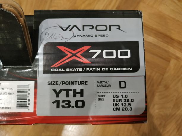 Bauer Vapor x700 EUR 32 D łyżwy hokejowe bramkarskie
