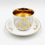 Filiżanka mała mokka antyk biedermeier XIX złocona porcelana ślaska?