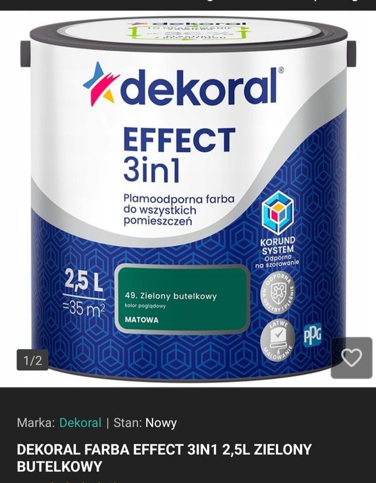 Dekoral Farba Effect 3IN1 2,5L ZIELONY BUTELKOWY