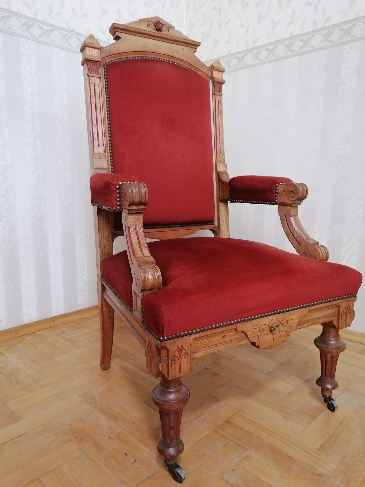Dwa fotele trony eklektyczne 1879r  /