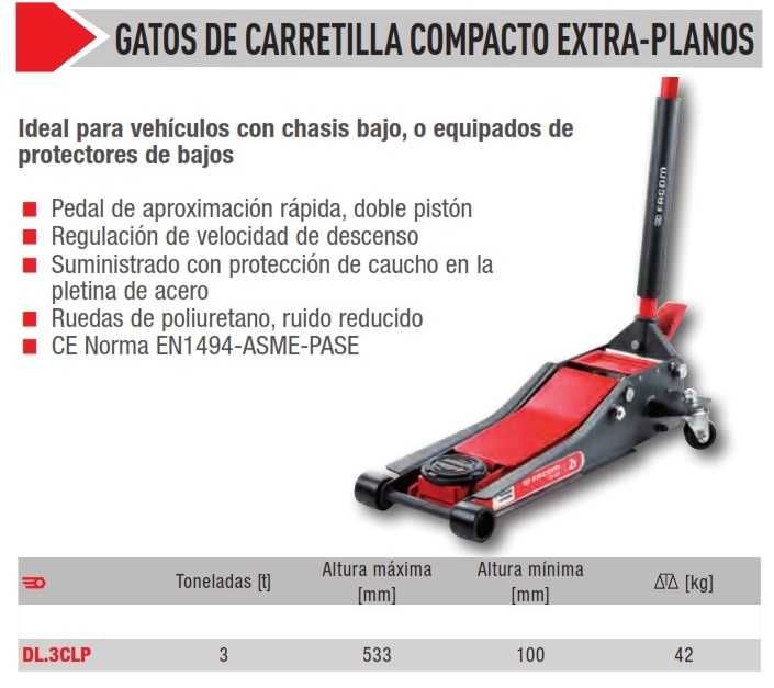 Macaco de Garagem Compacto Extra-Plano 3T DL.3CLP – Facom