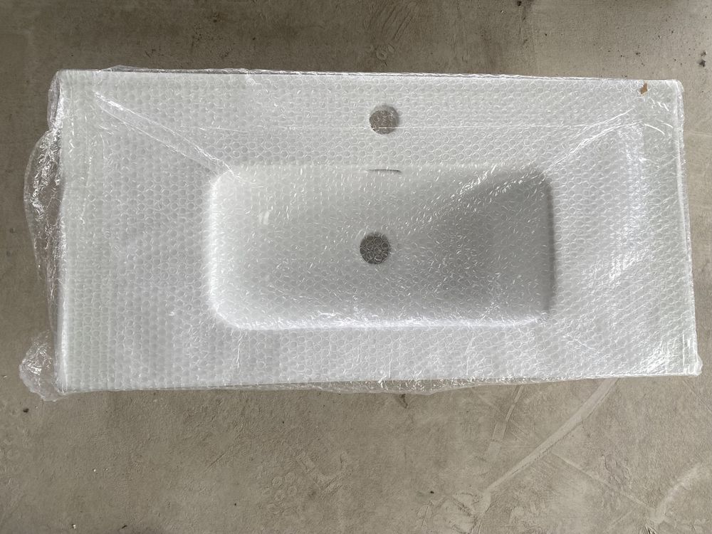 Oltens Jog umywalka 81x39 cm meblowa prostokątna biała