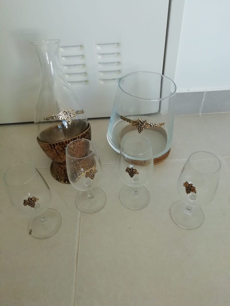 Decanter, frappé e copos