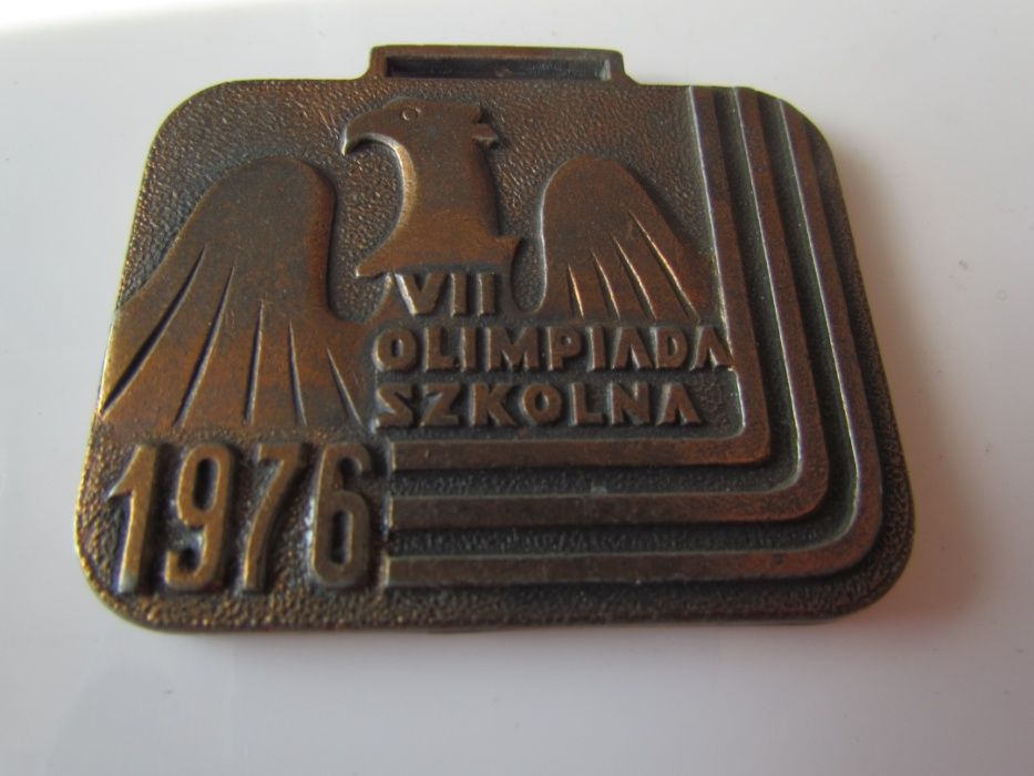 Medal plakieta brąz VII Łódzka Olimpiada Szkolna 1976 Łódź SzS