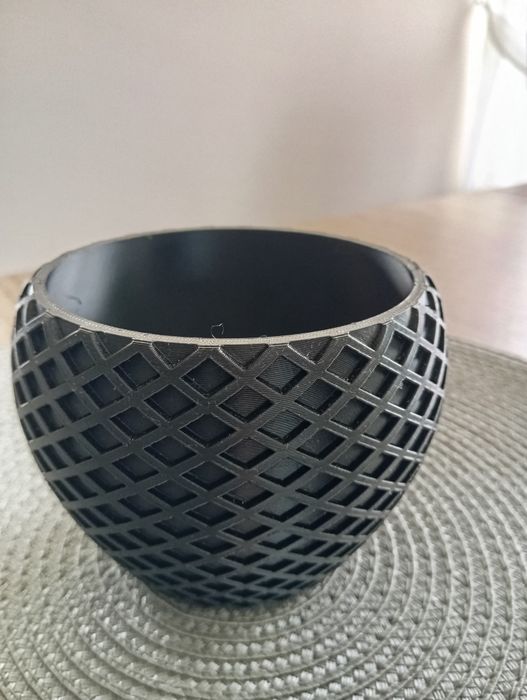 Doniczka / osłonka, czarna, wydruk 3D