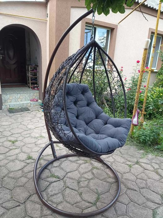 Підвісне крісло кокон велике, зі стійкою / Подвесное кресло на стойке