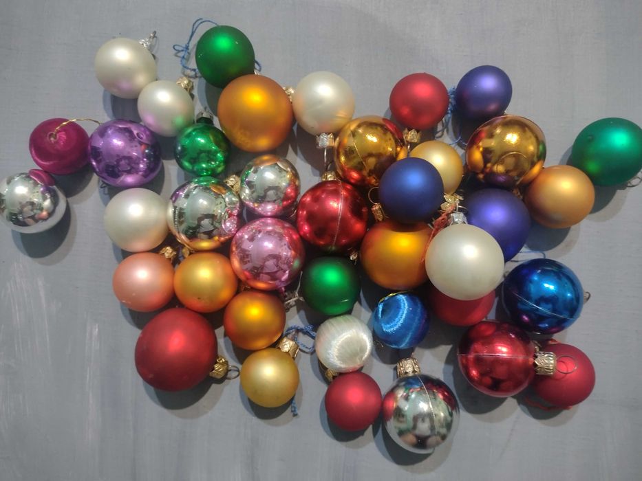 Bombki choinkowe małe, mix, 39 szt.