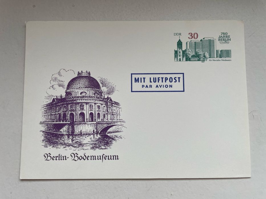 Koperta DDR 1987 – Berlin-Bodemuseum, 750 lat Berlina, Luftpost