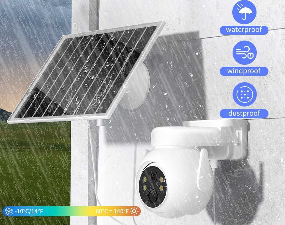 Kamera Zewnętrzna XO WiFi Obrotowa Solarna 360° 2K Tryb Nocny Z Głosem