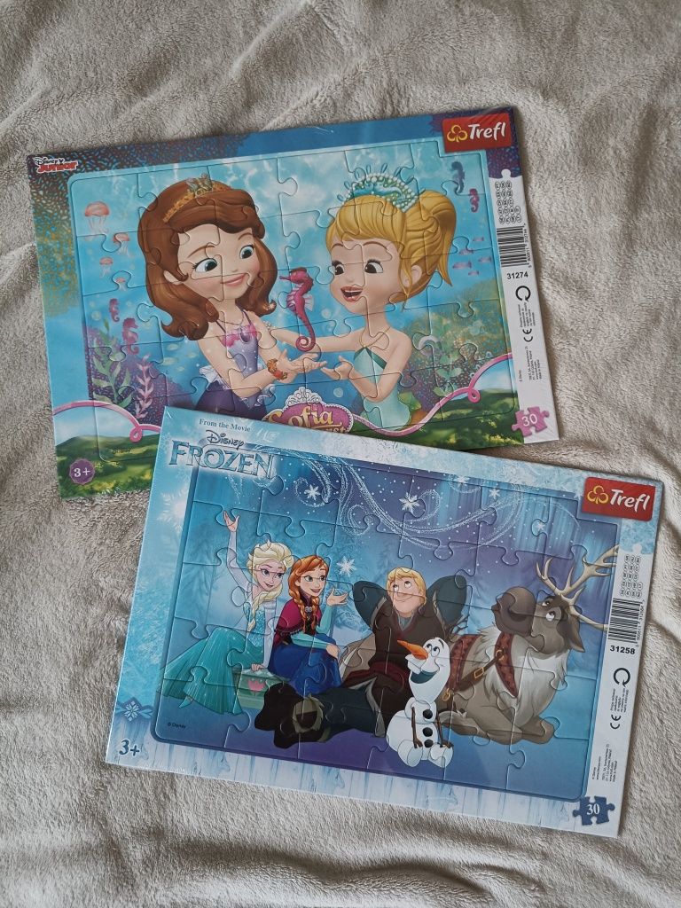 2 pak puzzli nowe frozen sofia