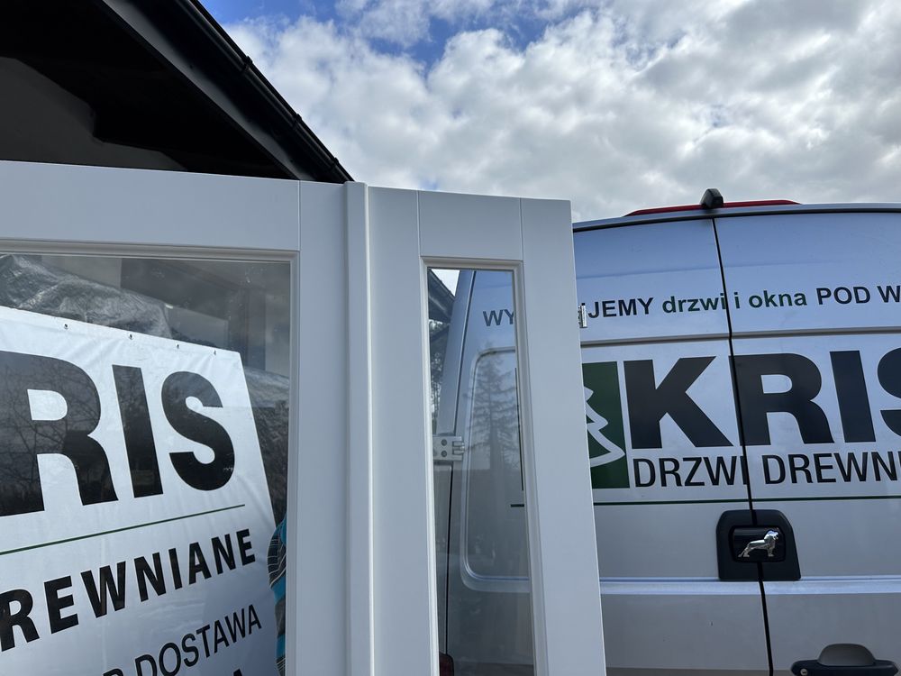 Drzwi drewniane dwuskrzydłowe wewnętrzne BIAŁE na wymiar cała Polska