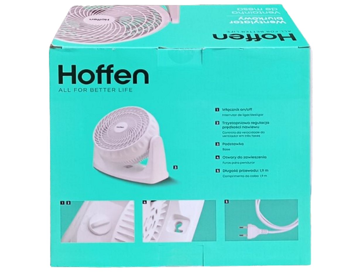 Wiatrak - Wentylator biurkowy Hoffen 40W - Biały