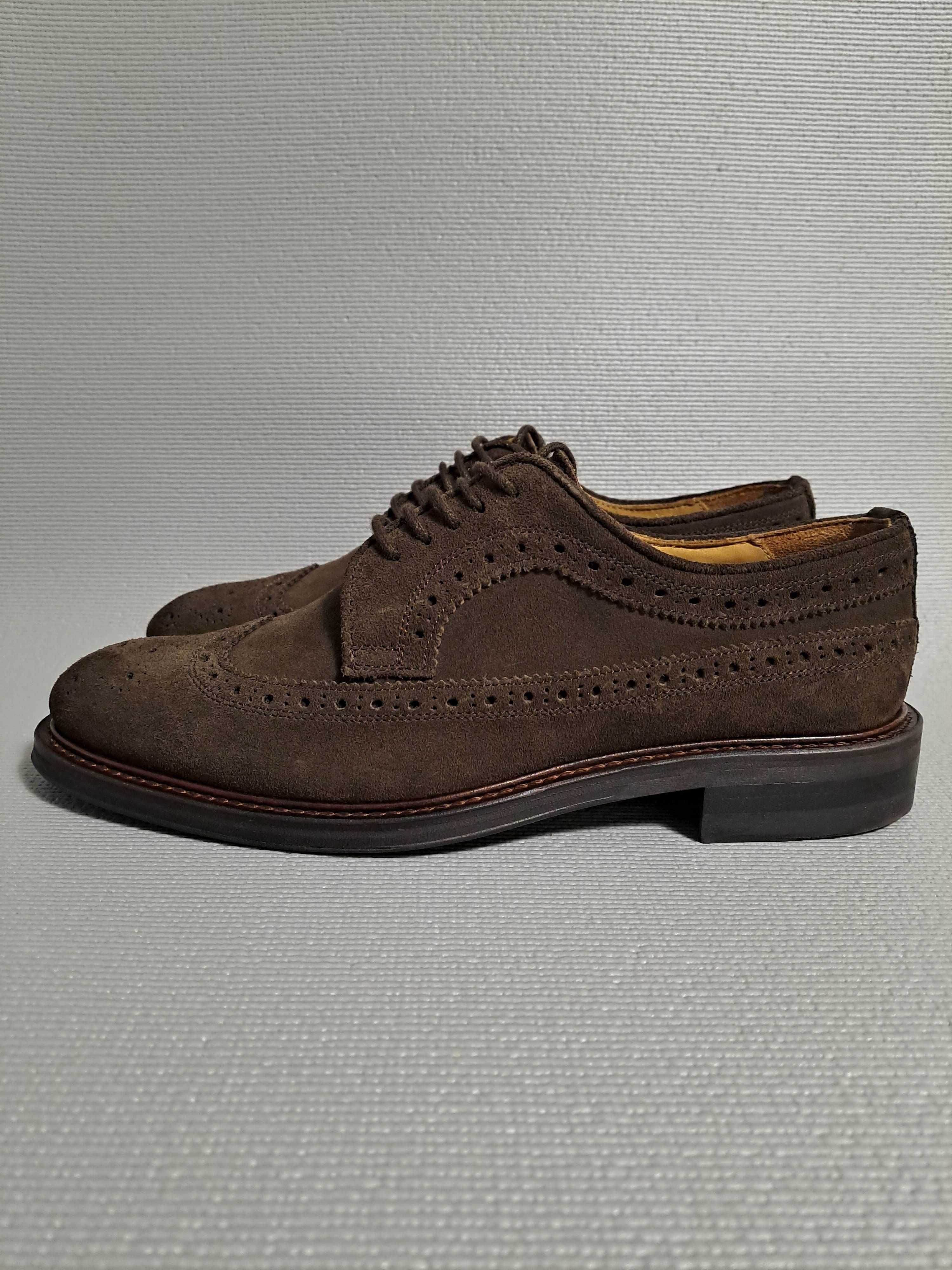 Sapatos Toscanini Oxford Brogue camurça • NOVOS • 40/41