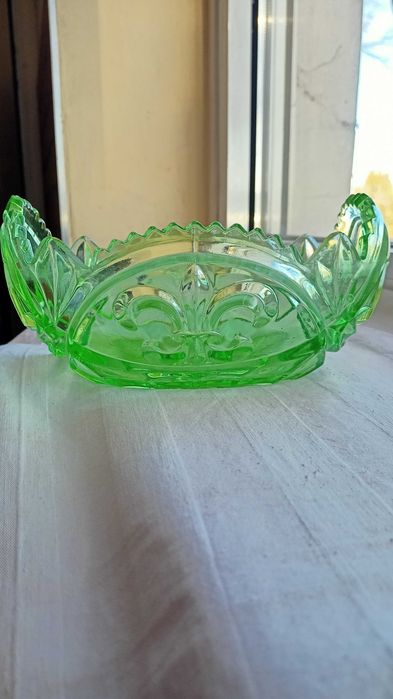 Rzadka żardiniera zielona dekoracja lilijki harcerskie Krosno lata 30