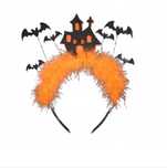 Opaska do Włosów Halloween z Nietoperzami Piórkami i Domem