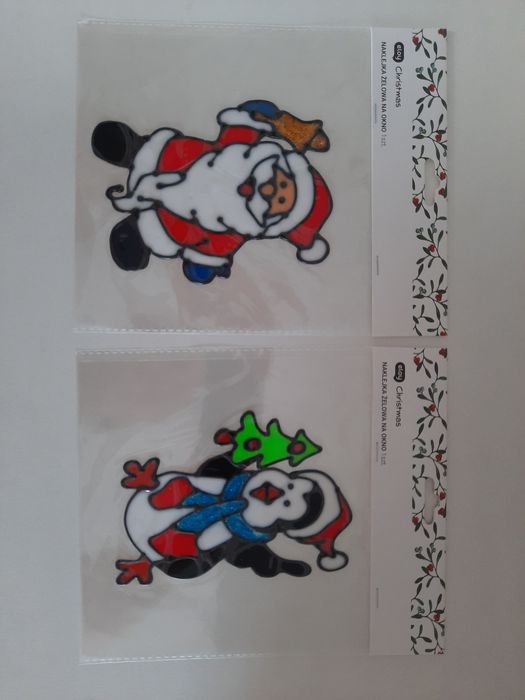 Naklejki żelowe na okno - dekoracja 9 wzorów Boże Narodzenie