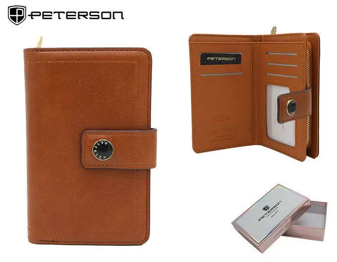 portfel peterson ptn 002-f z eko skóry, wyposażony w technologię rfid.