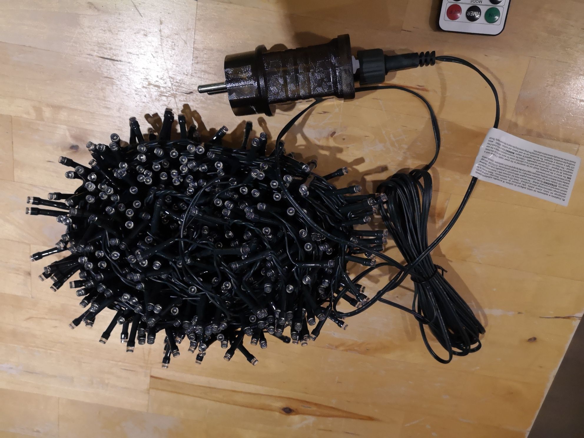 Lampki LED z pilotem choinkowe nowe 600 led, barwa zimna