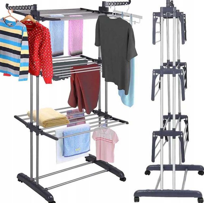 Duża suszarka na pranie stojąca, stojak na ubrana bieliznę XL