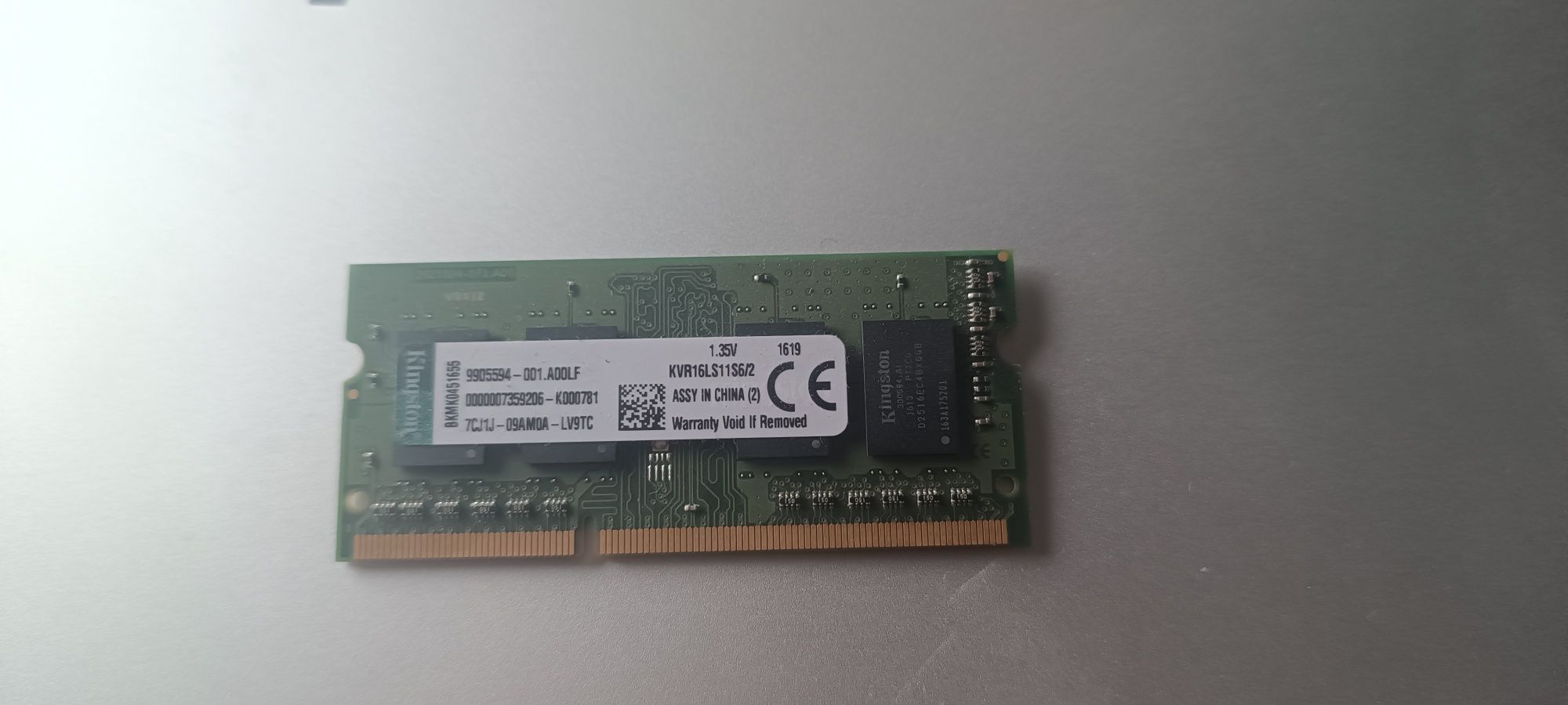 Memória RAM DDR3L Kingston KVR16LS11S6/2 2 GB