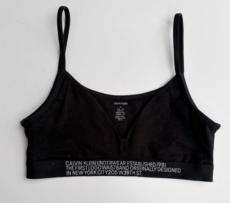 Biustonosz Czarny Calvin Klein Top Miękki Stanik M 38